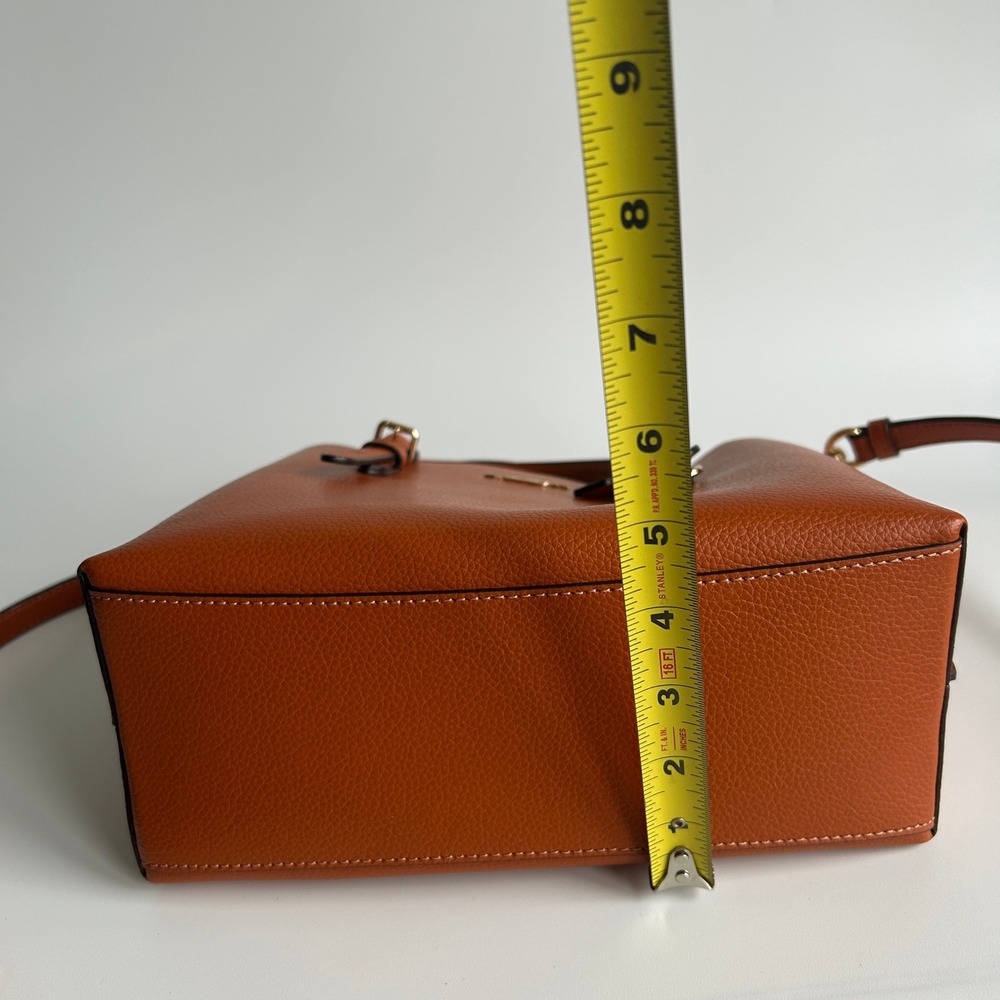 Coach Mollie Tote 25 Canyon Orange Pebbled Leather Shoulder Bag Excellent - Picture 13 of 13